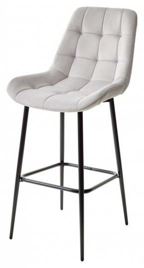 Барный стул ХОФМАН, цвет H-09 Светло-серый, велюр / черный каркас М-City в Нижнем Тагиле - nizhniy-tagil.mebel-74.com | фото