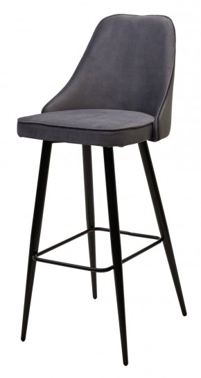Барный стул NEPAL-BAR СЕРЫЙ #27, велюр/ черный каркас (H=78cm) М-City в Нижнем Тагиле - nizhniy-tagil.mebel-74.com | фото