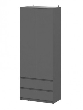 ДЕНВЕР Вешалка с зеркалом + Шкаф 2-х ств. с ящиками (Графит серый) в Нижнем Тагиле - nizhniy-tagil.mebel-74.com | фото