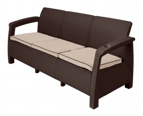 Диван Yalta Premium Sofa 3 Set (Ялта) шоколадный (+подушки под спину) в Нижнем Тагиле - nizhniy-tagil.mebel-74.com | фото