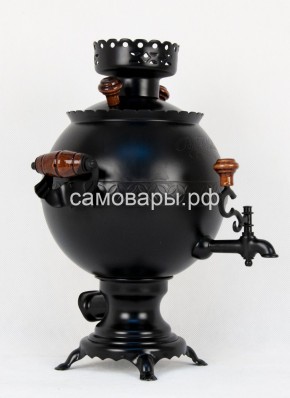 Электрический самовар "Черный Русский" матовый шар в наборе на 3 литра. Ограниченная серия. в Нижнем Тагиле - nizhniy-tagil.mebel-74.com | фото
