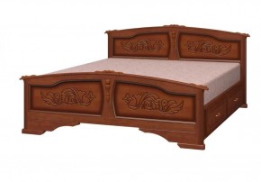 ЕЛЕНА Кровать из массива 1400 (Орех) с 2-мя ящиками в Нижнем Тагиле - nizhniy-tagil.mebel-74.com | фото