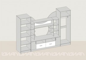 Гостиная Аллегро с 2 шкафами вариант-5 (венге/дуб белфорт) в Нижнем Тагиле - nizhniy-tagil.mebel-74.com | фото
