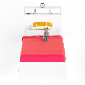 Камелия Кровать с ящиками 0900, цвет белый, ШхГхВ 93,5х217х78,2 см., сп.м. 900х2000 мм., без матраса, основание есть в Нижнем Тагиле - nizhniy-tagil.mebel-74.com | фото