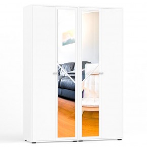 Камелия Шкаф 4-х створчатый, цвет белый, ШхГхВ 160х48х220 см., универсальная сборка, можно использовать как два отдельных шкафа в Нижнем Тагиле - nizhniy-tagil.mebel-74.com | фото