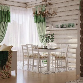 Комлект Вествик обеденный стол и четыре стула, массив сосны, цвет белый в Нижнем Тагиле - nizhniy-tagil.mebel-74.com | фото