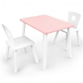 Комплект детской мебели стол и два стула Корона  (Розовый/Белый/Белый) в Нижнем Тагиле - nizhniy-tagil.mebel-74.com | фото