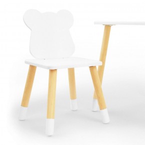 Комплект детской мебели стол и два стула Мишутка (Белый/Белый/Береза) в Нижнем Тагиле - nizhniy-tagil.mebel-74.com | фото