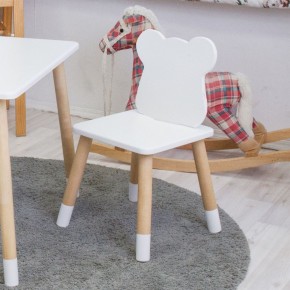 Комплект детской мебели стол и два стула Мишутка (Белый/Белый/Береза) в Нижнем Тагиле - nizhniy-tagil.mebel-74.com | фото