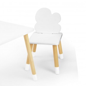 Комплект детской мебели стол и два стула Облачко (Белый/Белый/Береза) в Нижнем Тагиле - nizhniy-tagil.mebel-74.com | фото