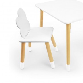 Комплект детской мебели стол и два стула Облачко (Белый/Белый/Береза) в Нижнем Тагиле - nizhniy-tagil.mebel-74.com | фото