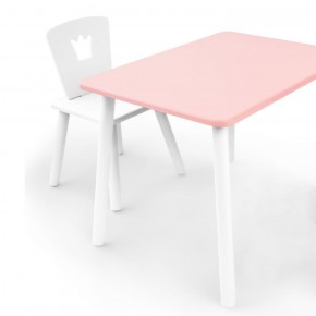 Комплект детской мебели стол и стул Корона (Розовый/Белый/Белый) в Нижнем Тагиле - nizhniy-tagil.mebel-74.com | фото