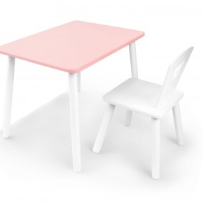 Комплект детской мебели стол и стул Корона (Розовый/Белый/Белый) в Нижнем Тагиле - nizhniy-tagil.mebel-74.com | фото