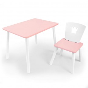 Комплект детской мебели стол и стул Корона (Розовый/Розовый/Белый) в Нижнем Тагиле - nizhniy-tagil.mebel-74.com | фото