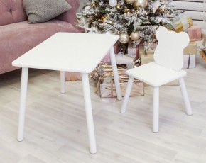 Комплект детской мебели стол и стул Мишутка (Белый/Белый/Белый) в Нижнем Тагиле - nizhniy-tagil.mebel-74.com | фото