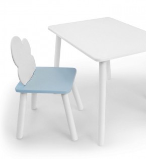Комплект детской мебели стол и стул Облачко (Белый/Голубой/Белый) в Нижнем Тагиле - nizhniy-tagil.mebel-74.com | фото