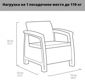 Комплект мебели Корфу Рест (Corfu Rest - without table) коричневый в Нижнем Тагиле - nizhniy-tagil.mebel-74.com | фото