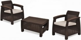 Комплект мебели Корфу Уикенд (Corfu Weekend) коричневый - серо-бежевый * в Нижнем Тагиле - nizhniy-tagil.mebel-74.com | фото