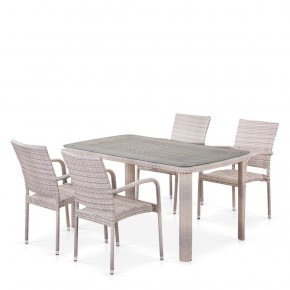 Комплект плетеной мебели T256C/Y376C-W85 Latte (4+1) + подушки на стульях в Нижнем Тагиле - nizhniy-tagil.mebel-74.com | фото