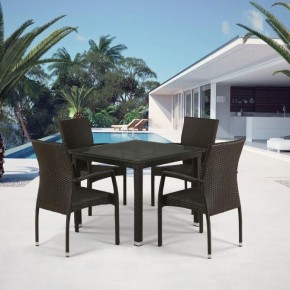 Комплект плетеной мебели T257A/YC379A-W53 Brown (4+1) + подушки на стульях в Нижнем Тагиле - nizhniy-tagil.mebel-74.com | фото