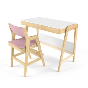 Комплект растущий стол и стул с чехлом 38 попугаев «Вуди» (Белый, Береза, Розовый) в Нижнем Тагиле - nizhniy-tagil.mebel-74.com | фото