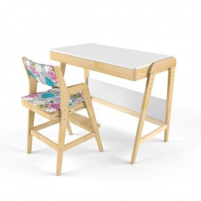Комплект растущий стол и стул с чехлом 38 попугаев «Вуди» (Белый, Без покрытия, Мечта) в Нижнем Тагиле - nizhniy-tagil.mebel-74.com | фото