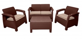 Комплект уличной мебели Yalta Premium Terrace Set (Ялта) шоколадый (+подушки под спину) в Нижнем Тагиле - nizhniy-tagil.mebel-74.com | фото