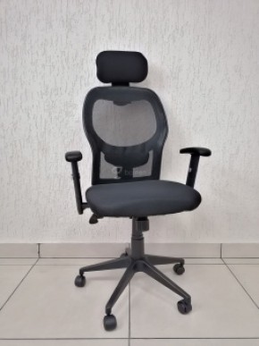 Кресло Barneo K-128 для персонала (черная ткань черная сетка) в Нижнем Тагиле - nizhniy-tagil.mebel-74.com | фото