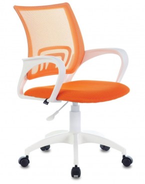 Кресло BRABIX "Fly MG-396W", пластик белый, сетка, оранжевое, 532401, MG-396W_532401 в Нижнем Тагиле - nizhniy-tagil.mebel-74.com | фото