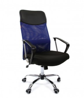 Кресло для руководителя CHAIRMAN 610 N (15-21 черный/сетка синий) в Нижнем Тагиле - nizhniy-tagil.mebel-74.com | фото
