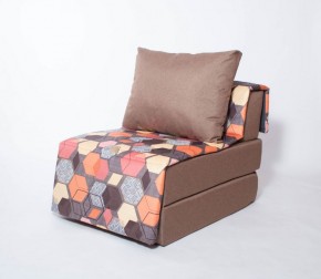 Кресло-кровать бескаркасное Харви (коричневый-геометрия браун) в Нижнем Тагиле - nizhniy-tagil.mebel-74.com | фото