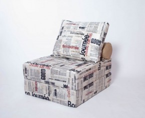 Кресло-кровать-пуф бескаркасное Прайм (Газета) в Нижнем Тагиле - nizhniy-tagil.mebel-74.com | фото