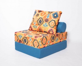 Кресло-кровать-пуф бескаркасное Прайм (мехико желтый-морская волна) в Нижнем Тагиле - nizhniy-tagil.mebel-74.com | фото