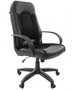 Кресло офисное BRABIX "Strike EX-525" (экокожа черная, ткань черная) 531381 в Нижнем Тагиле - nizhniy-tagil.mebel-74.com | фото