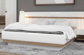 Кровать 140/TYP 91-01 с подъемником, LINATE ,цвет белый/сонома трюфель в Нижнем Тагиле - nizhniy-tagil.mebel-74.com | фото