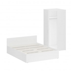 Кровать 1600 + Шкаф угловой Стандарт, цвет белый, ШхГхВ 163,5х203,5х70 + 81,2х81,2х200см., сп.м. 1600х2000 мм., без матраса, основание есть в Нижнем Тагиле - nizhniy-tagil.mebel-74.com | фото
