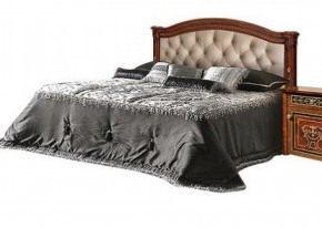 Кровать 2-х спальная с мягким изголовьем без изножья Карина-3 орех (К3КР-4[1]) в Нижнем Тагиле - nizhniy-tagil.mebel-74.com | фото