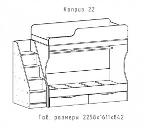 КАПРИЗ-22 Кровать двухъярусная 800 настил ЛДСП в Нижнем Тагиле - nizhniy-tagil.mebel-74.com | фото