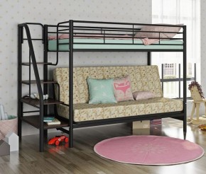 Кровать двухъярусная с диваном "Мадлен-3" (Черный/Серый) в Нижнем Тагиле - nizhniy-tagil.mebel-74.com | фото