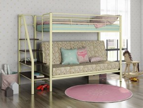 Кровать двухъярусная с диваном "Мадлен-3" (Белый/Фиолетовы) в Нижнем Тагиле - nizhniy-tagil.mebel-74.com | фото