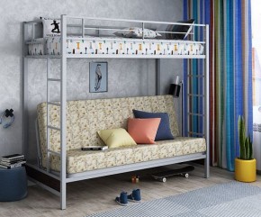 Кровать двухъярусная с диваном "Мадлен" (Серый/Фиолетовый) в Нижнем Тагиле - nizhniy-tagil.mebel-74.com | фото