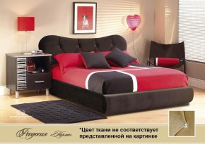 Кровать Феодосия 1400 со стразами в к/з "Классик 307 коричневый" (серия Норма) +основание +ПМ в Нижнем Тагиле - nizhniy-tagil.mebel-74.com | фото