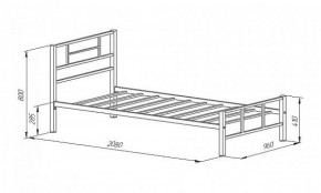Кровать металлическая "Кадис 900х1900" Белый в Нижнем Тагиле - nizhniy-tagil.mebel-74.com | фото