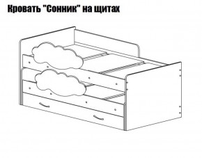 Кровать выкатная Соник на щитах (800*1600) с бортиком + ящик в Нижнем Тагиле - nizhniy-tagil.mebel-74.com | фото