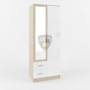 Шкаф 2-х створчатый с зеркалом Софи СШК 800.3 (дуб сонома/белый глянец) в Нижнем Тагиле - nizhniy-tagil.mebel-74.com | фото