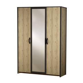 Шкаф 3-дверный с зеркалом №885 Гранж в Нижнем Тагиле - nizhniy-tagil.mebel-74.com | фото