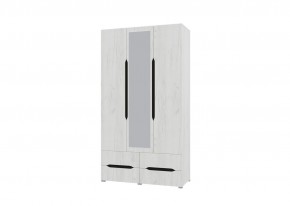 Шкаф 3х створчатый с ящиками и зеркалом Вега (Крафт белый - Венге) в Нижнем Тагиле - nizhniy-tagil.mebel-74.com | фото