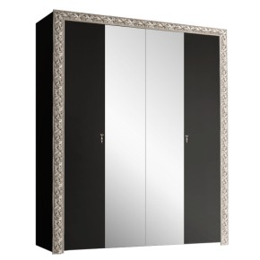Шкаф 4-х дв. (с зеркалами)  Premium черная/серебро (ТФШ1/4(П) в Нижнем Тагиле - nizhniy-tagil.mebel-74.com | фото