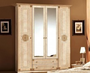 Шкаф 4-х дверный с зеркалами (02.144) Рома (беж) в Нижнем Тагиле - nizhniy-tagil.mebel-74.com | фото
