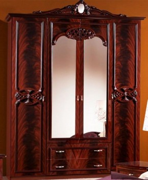 Шкаф 4-х дверный с зеркалами (03.144) Ольга (могано) в Нижнем Тагиле - nizhniy-tagil.mebel-74.com | фото